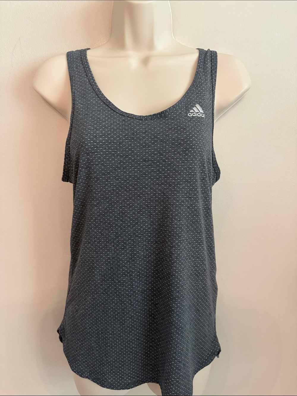 adidas Climalite Charcoal Dot-Print Scoop Neck Performance Tank women’s XS